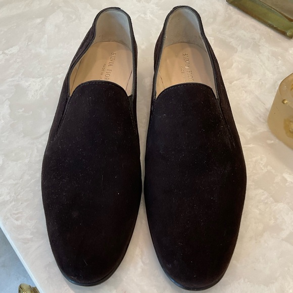 SILVIA FIORENTINA Brown Suede Loafers, NWOT! Beautiful! 3/4” heel, Women's Sz 8 - Picture 1 of 10